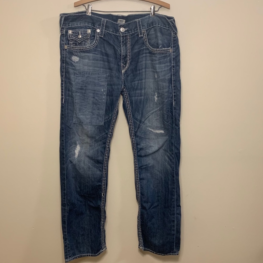 True Religion Straight Flap Jeans Size 38